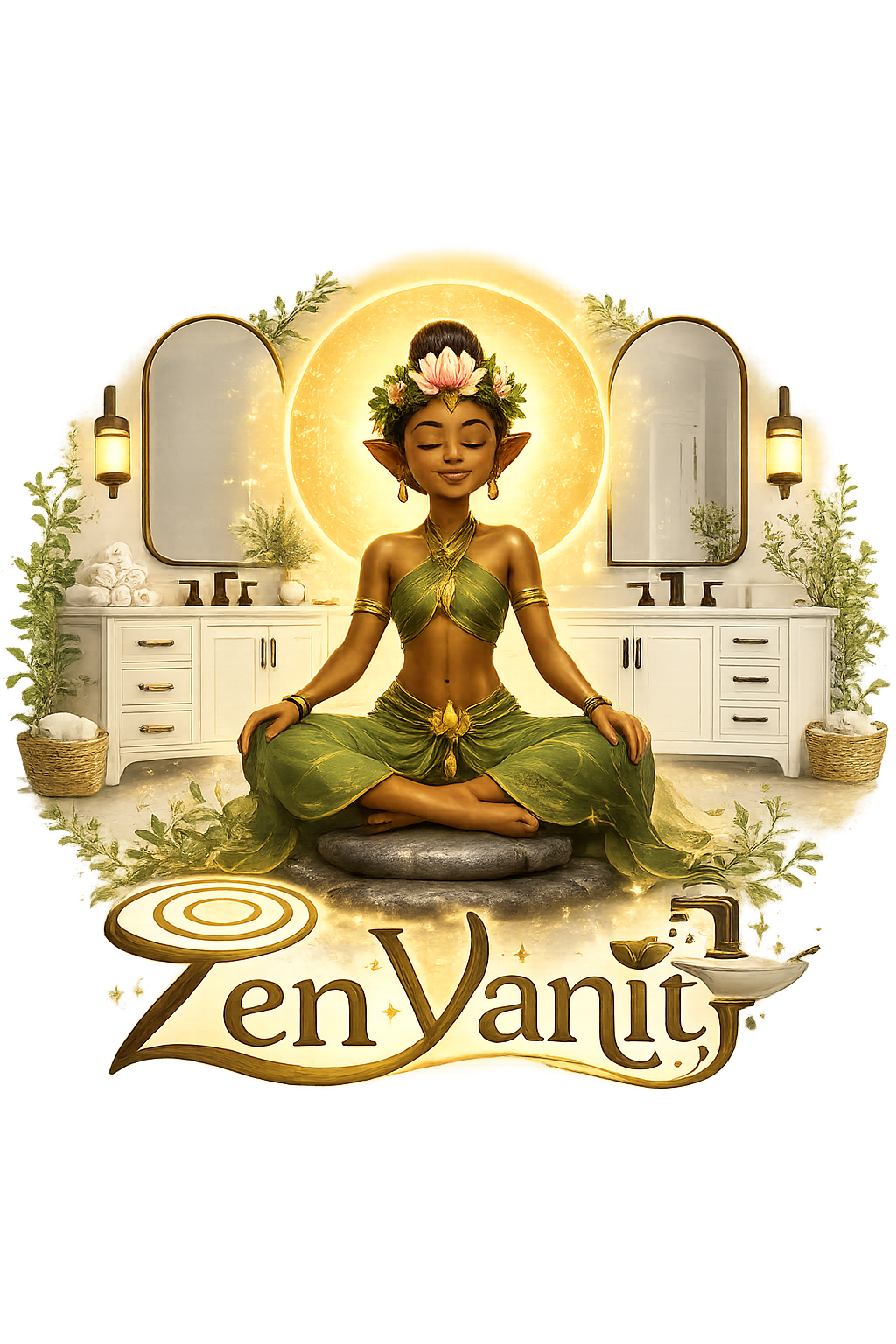 Luna Lotus, Zen Vanity’s serene lotus-crowned brand ambassador